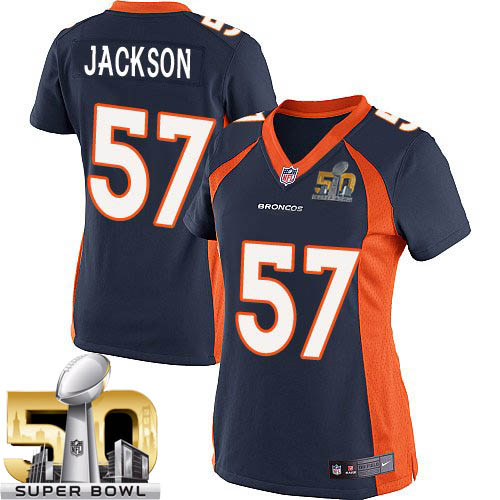 Women's Elite Tom Jackson Super Bowl L Nike Jersey Navy Blue Alternate - #57 NFL Denver Broncos